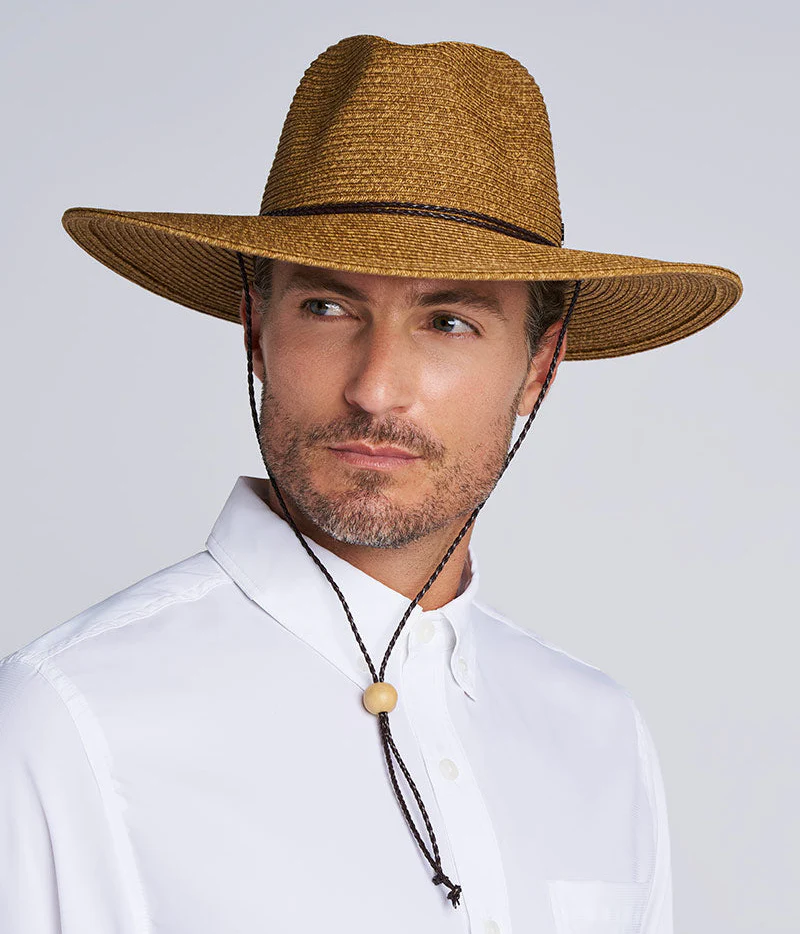 Comber Wide Brim Braided Sun Hat | Brown - Image 5