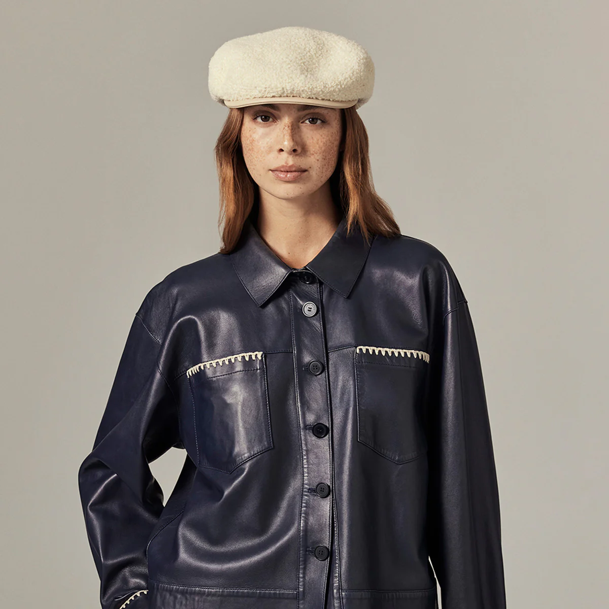 Clive Wool Blend Flat Cap - Image 8