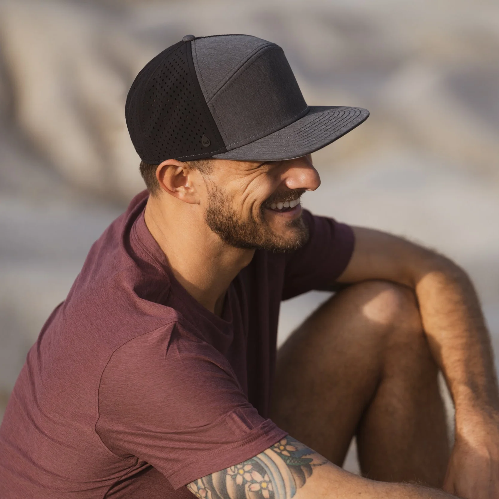 Hydro Trenches Icon Baseball Cap - Heather Charcoal/Black - Image 11