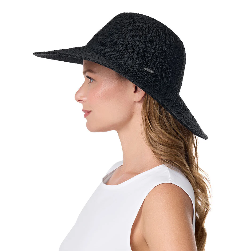 Perla Packable Wide Brim Hat | Black - Image 4