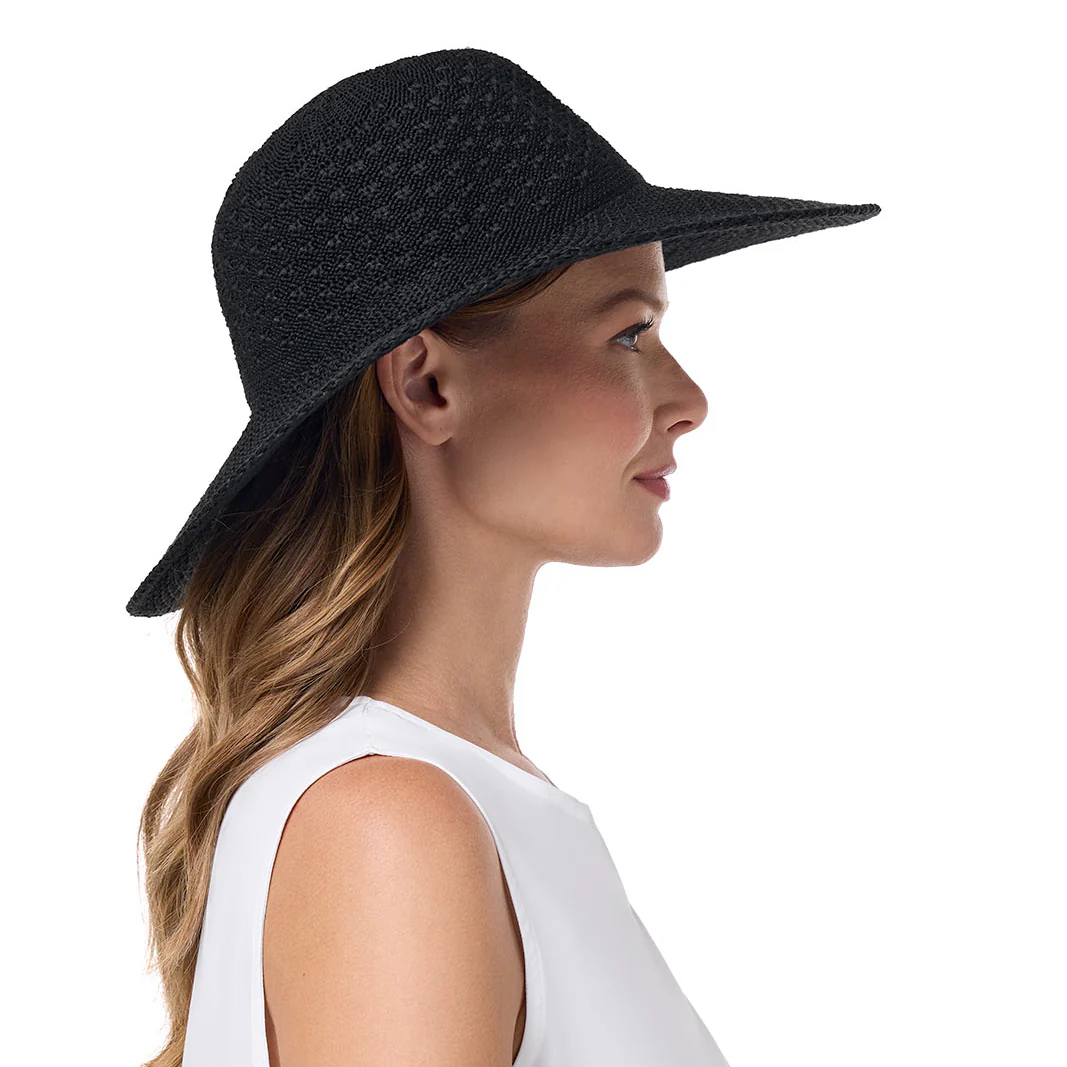 Perla Packable Wide Brim Hat | Black - Image 6