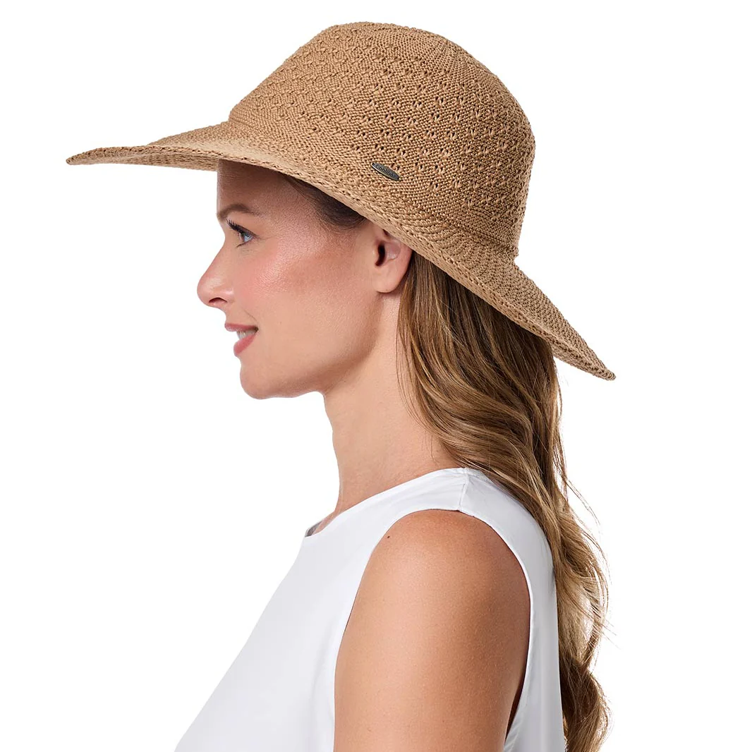 Perla Packable Wide Brim Hat | Tan - Image 3