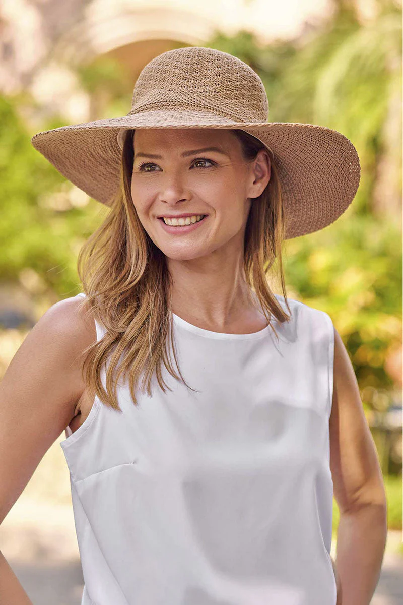 Perla Packable Wide Brim Hat | Tan - Image 7