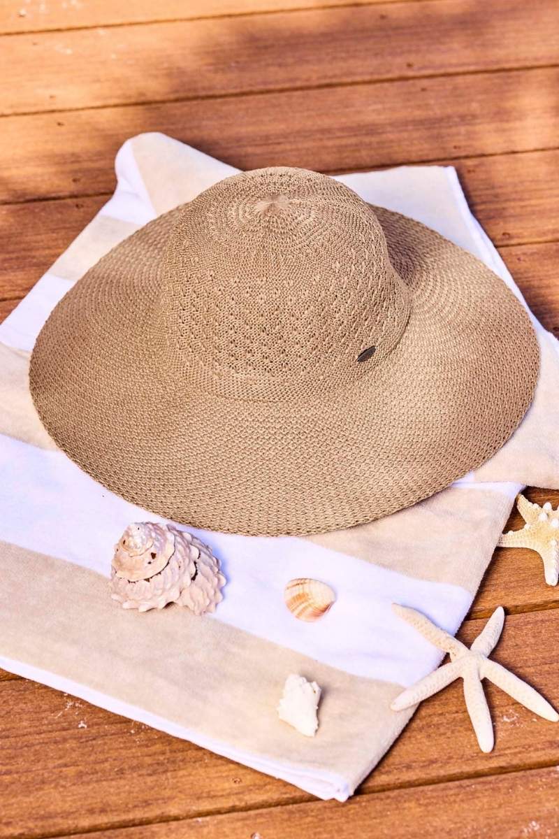Perla Packable Wide Brim Hat | Tan - Image 8