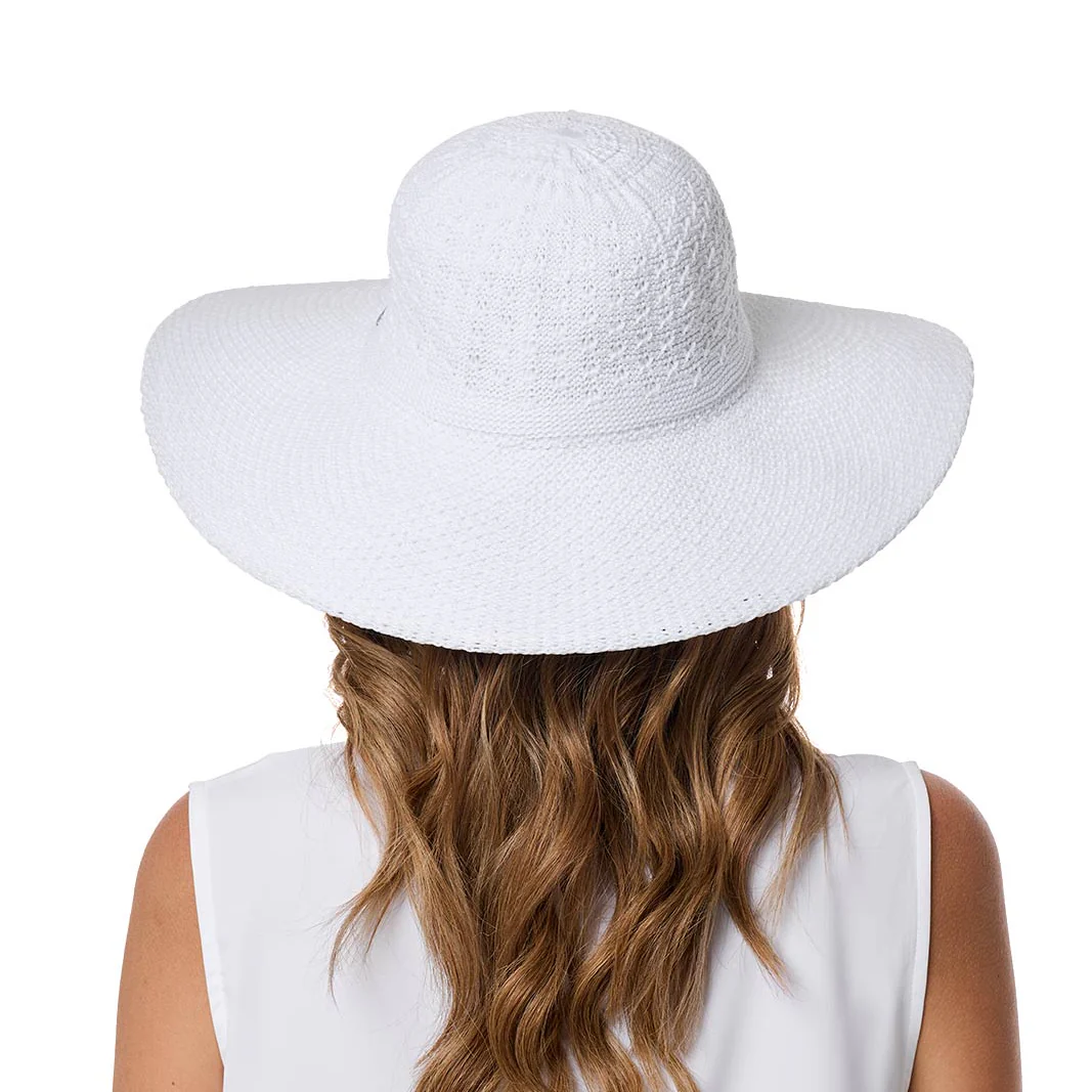 Perla Packable Wide Brim Hat | White - Image 4