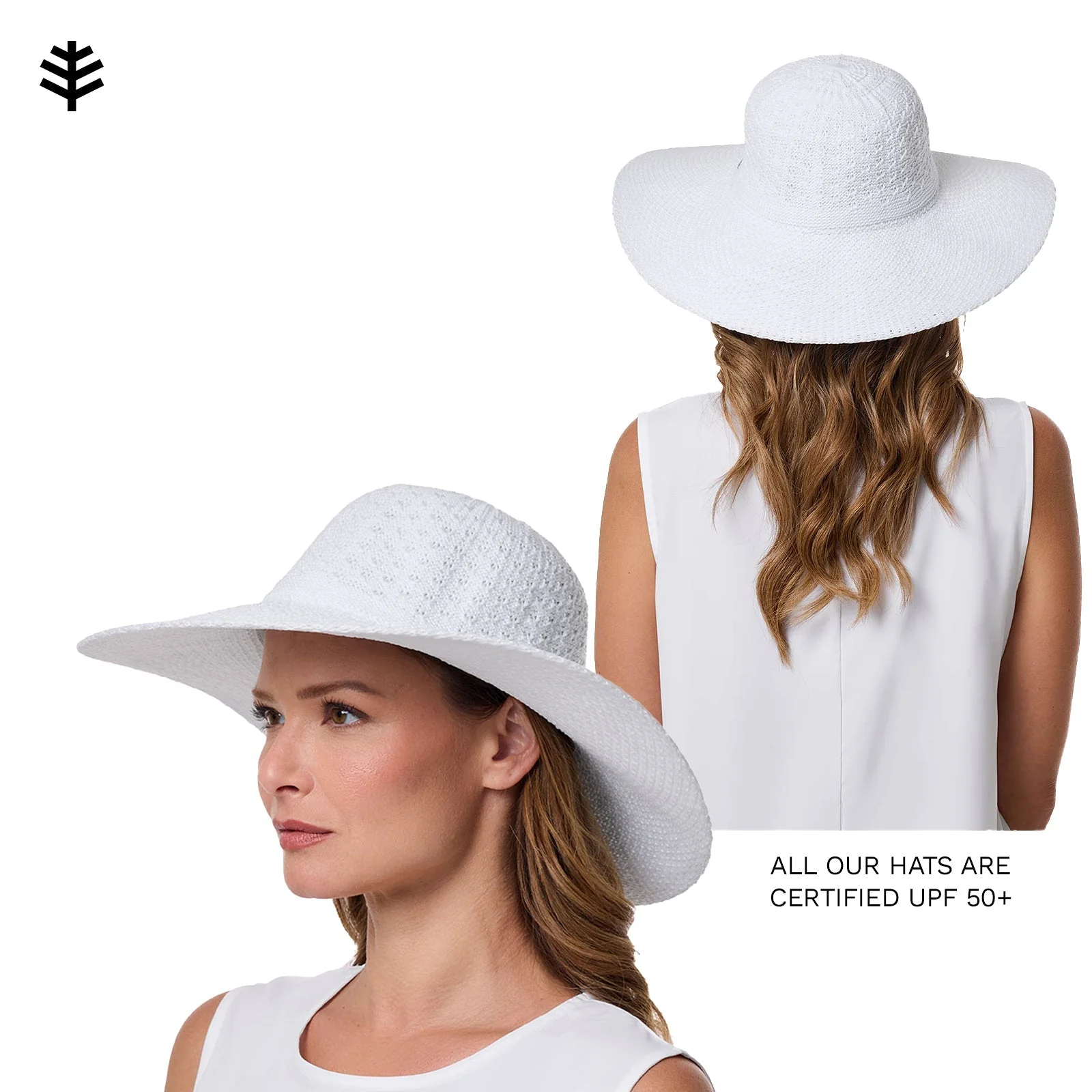 Perla Packable Wide Brim Hat | White - Image 6