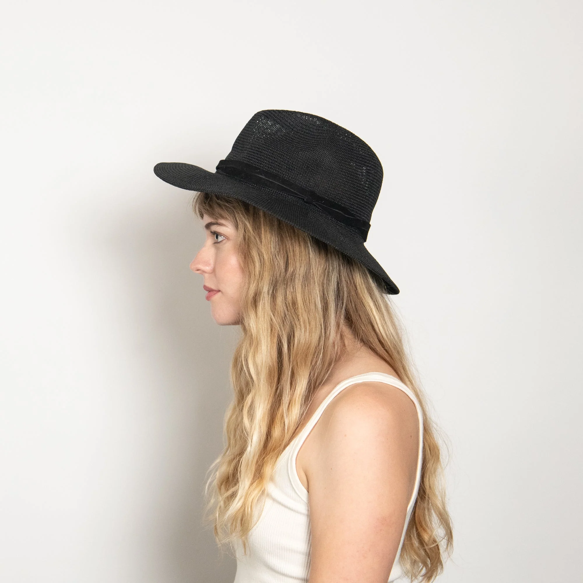 Sedona Straw Panama Fedora | Black - Image 5