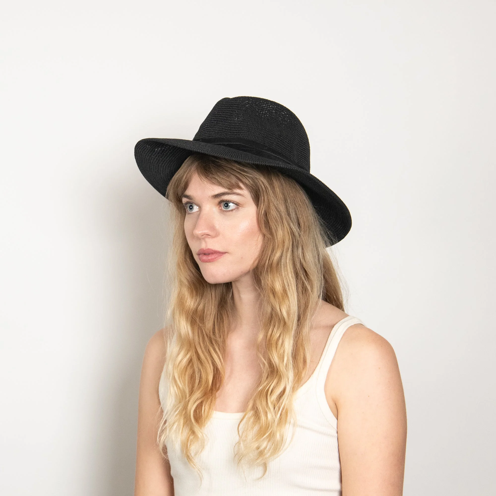 Sedona Straw Panama Fedora | Black - Image 7