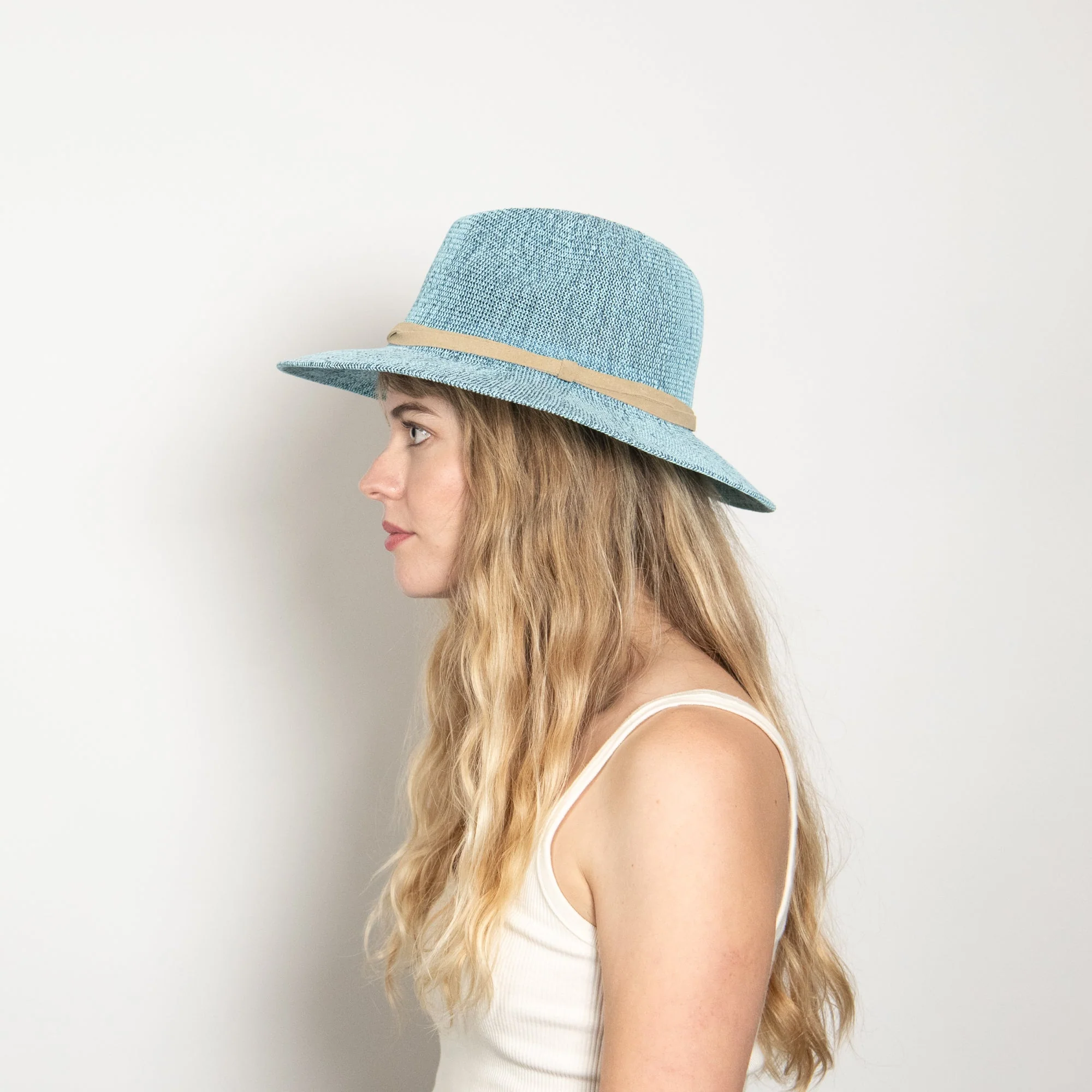 Sedona Straw Panama Fedora | Light Blue - Image 5