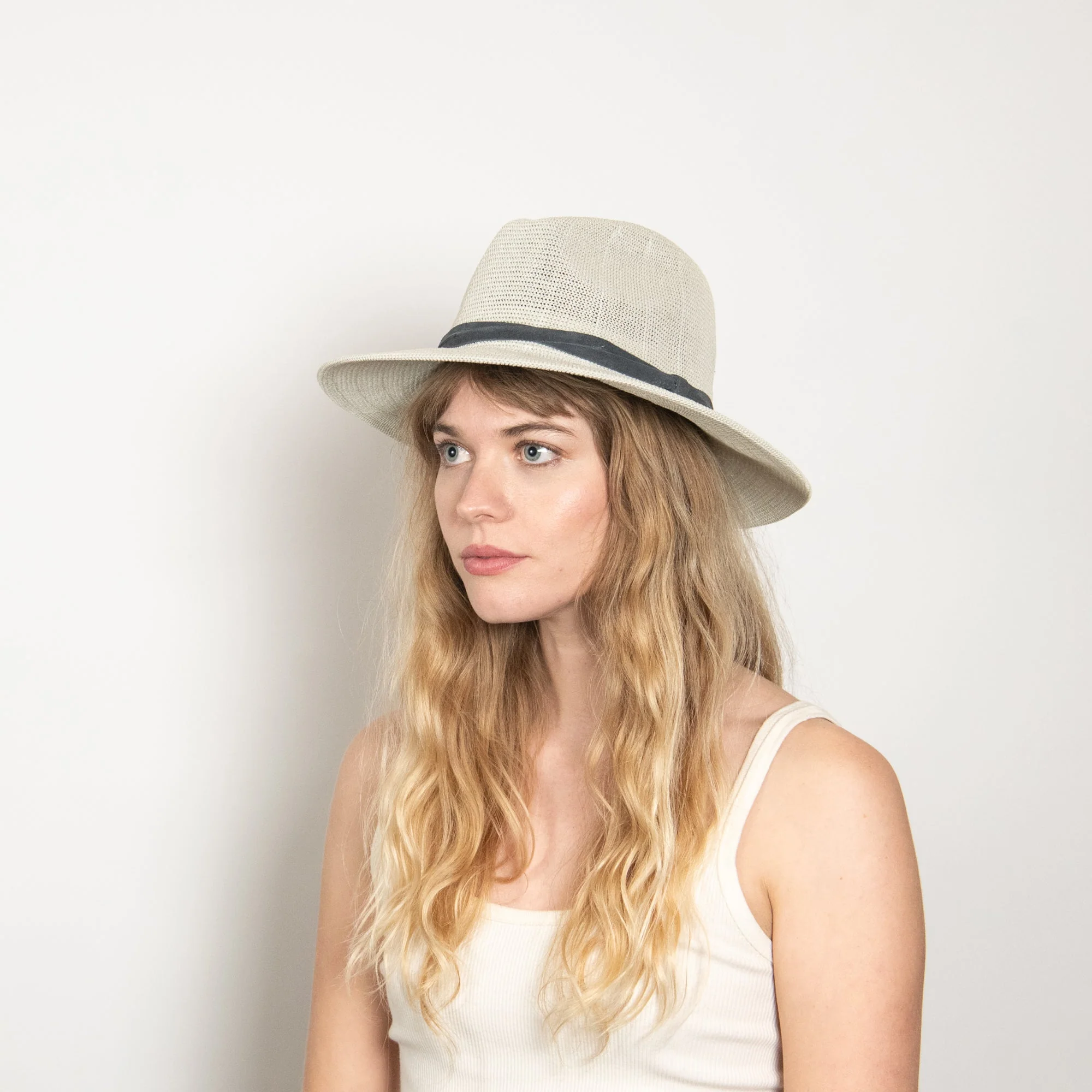 Sedona Straw Panama Fedora | Light Grey - Image 4