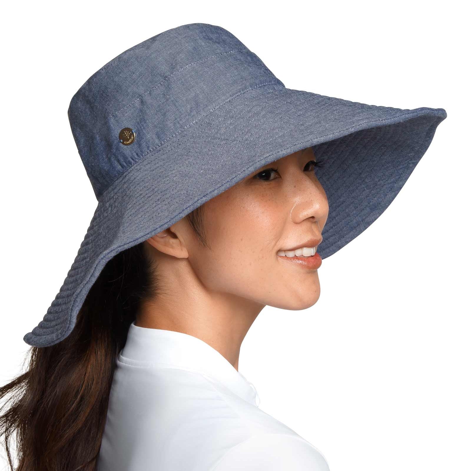 Women's Brittany Beach Hat | Denim Blue Chambray - Image 2