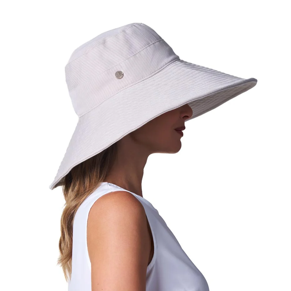 Women's Brittany Beach Hat | Natural Modern Herringbone - Image 5