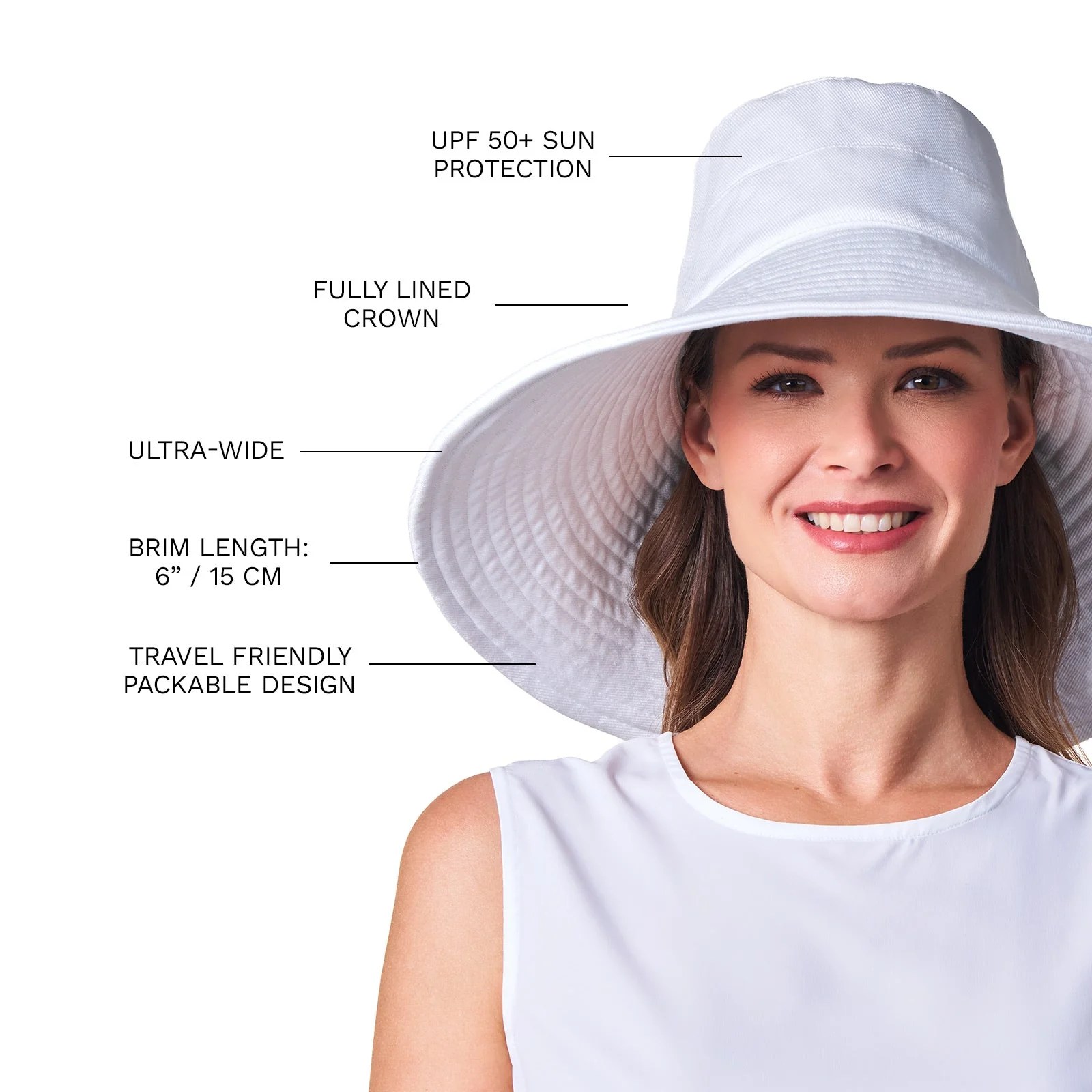 Women's Brittany Beach Hat | Natural Modern Herringbone - Image 6