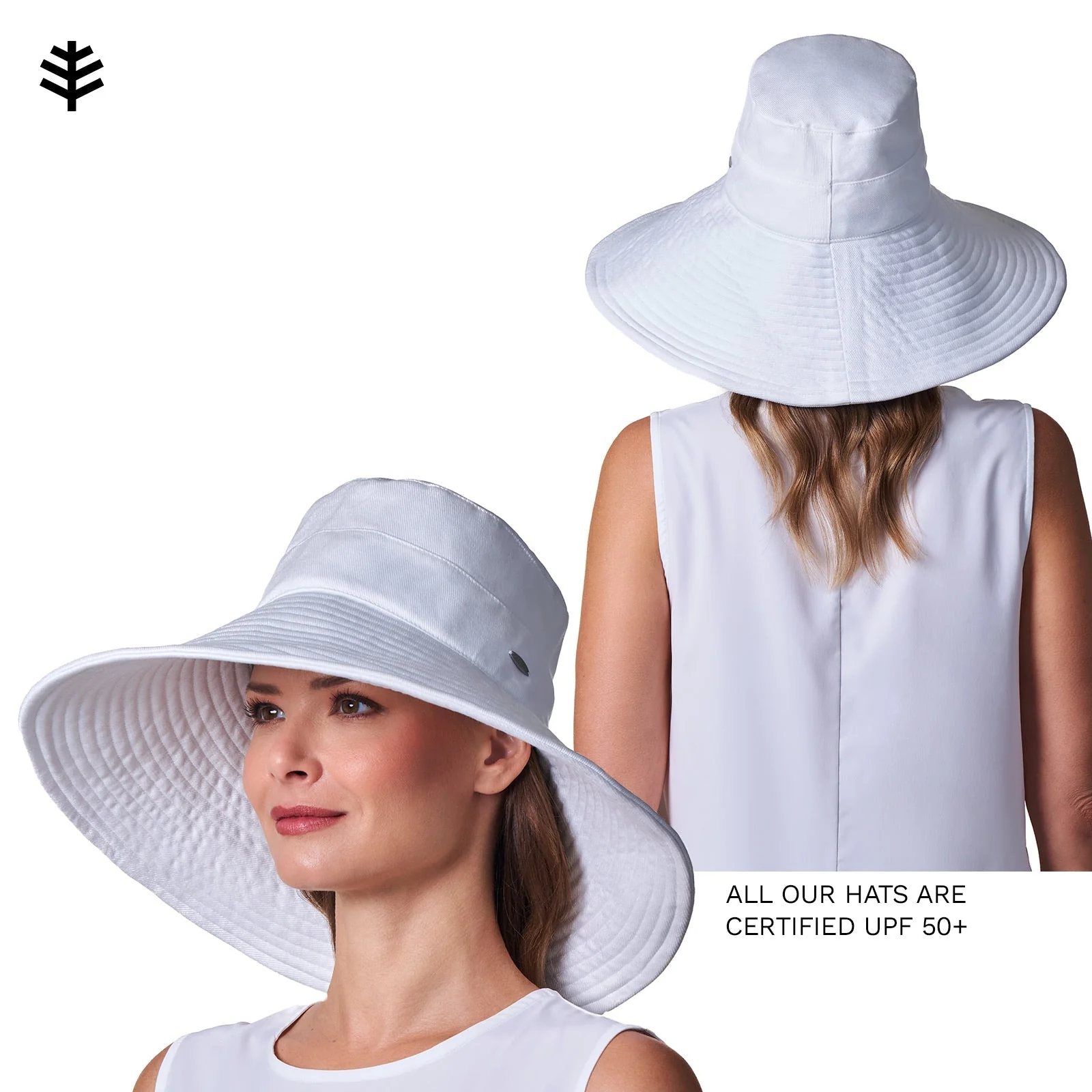 Women's Brittany Beach Hat | Natural Modern Herringbone - Image 7