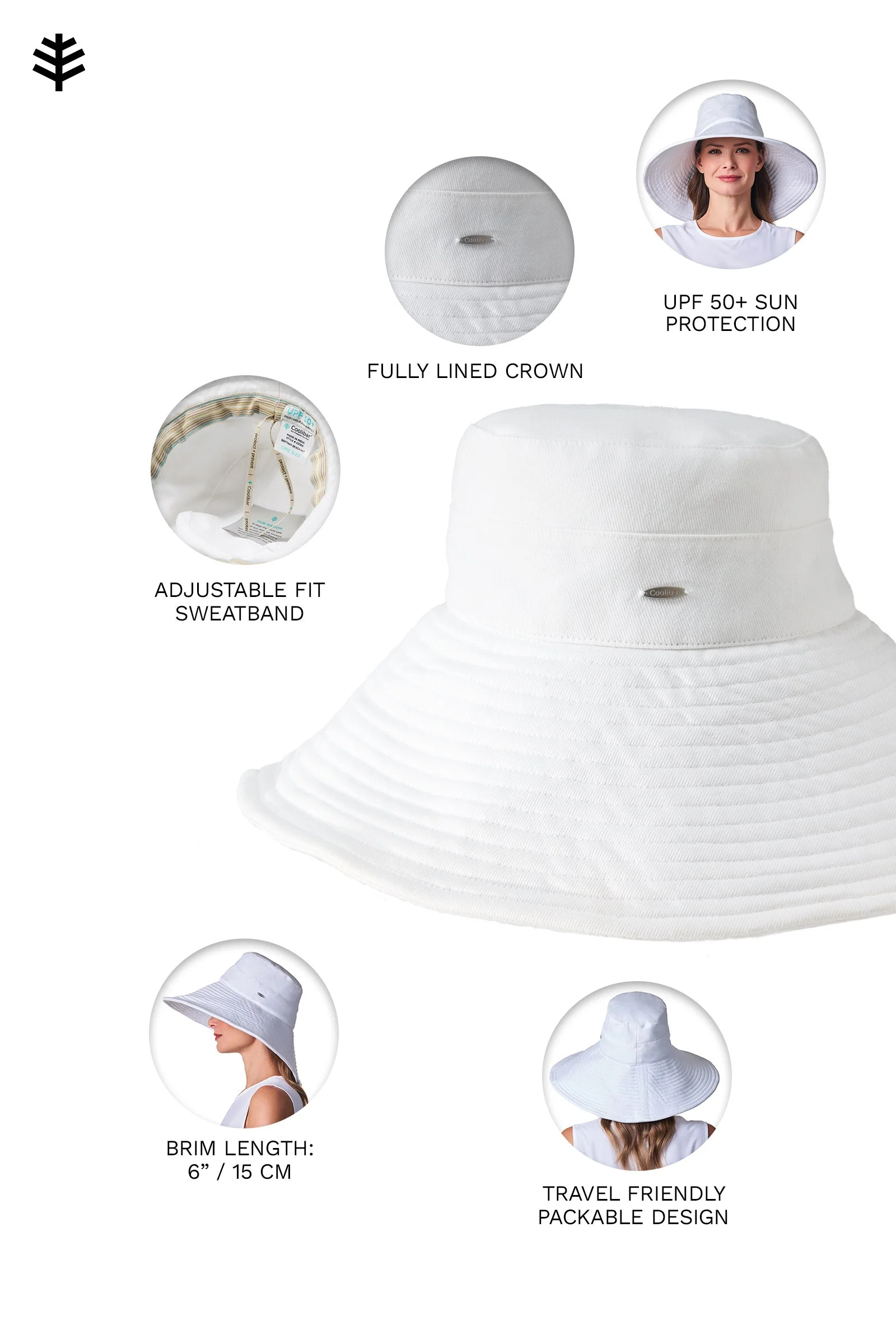 Women's Brittany Beach Hat | Natural Modern Herringbone - Image 8