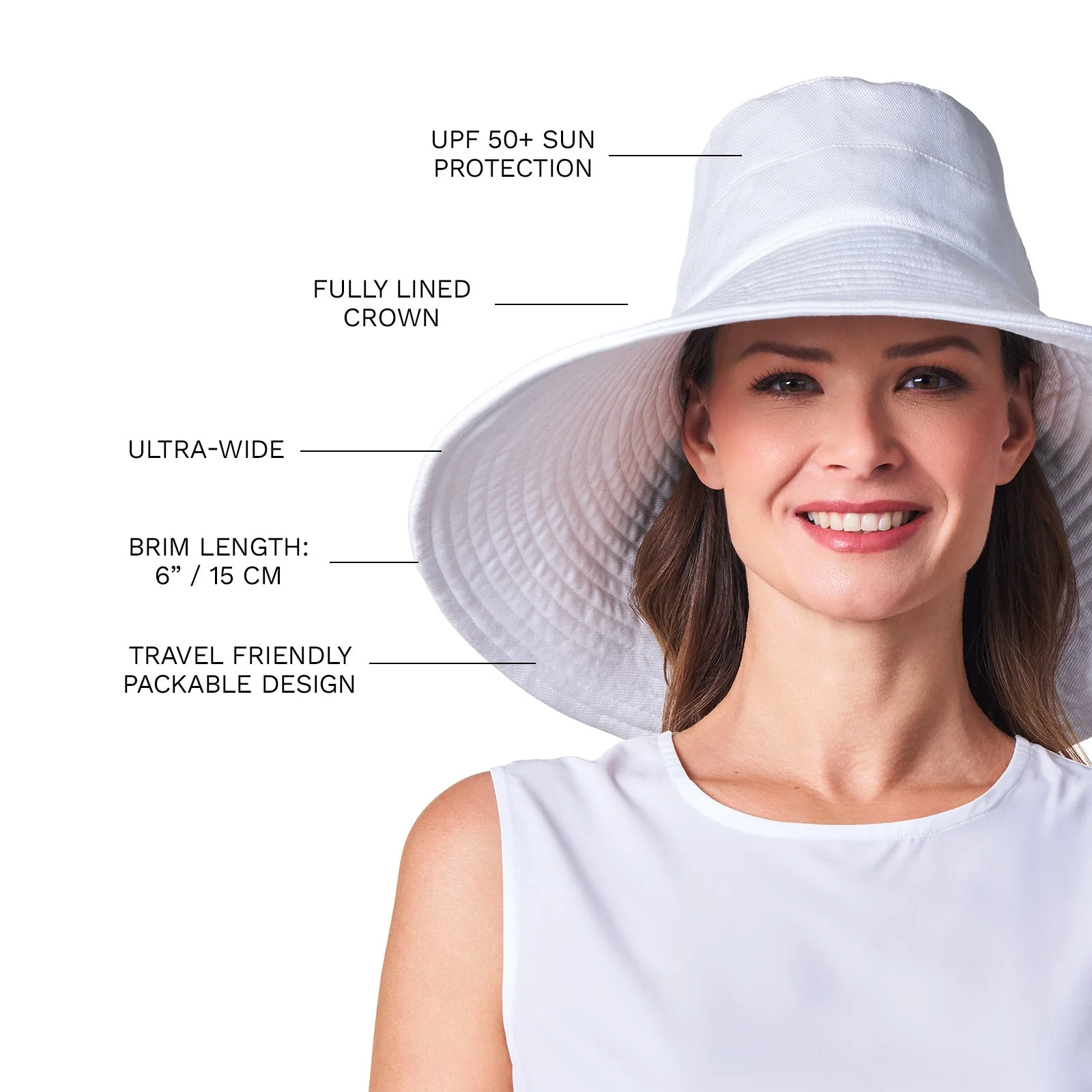 Women's Brittany Beach Hat | White - Image 3